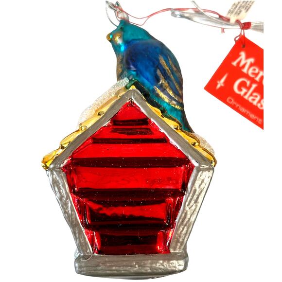 Department 56 Handblown Mercury Glass Jumbo Christmas 'Birdhouse' Ornament-NWT - Picture 4 of 6